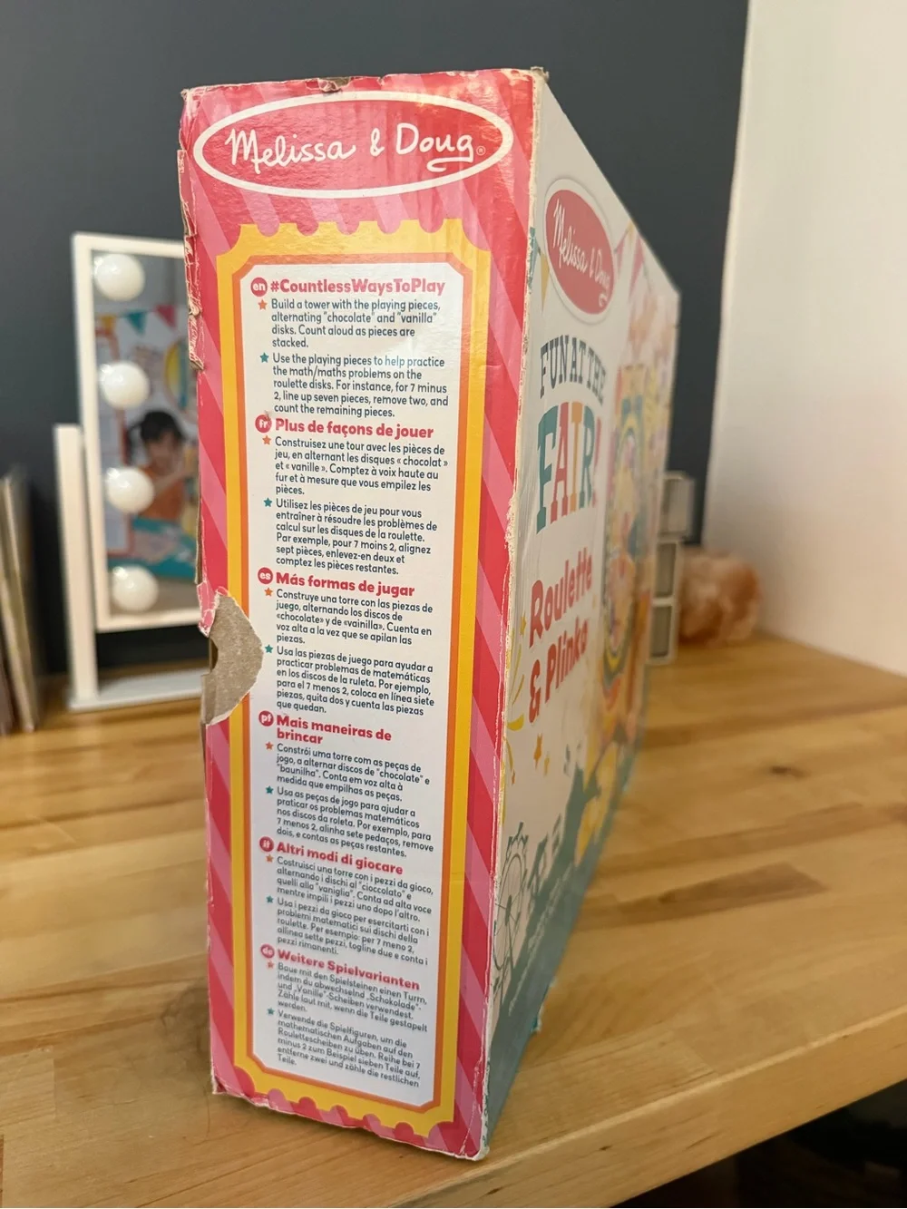 Melissa & Doug Fun at Fair Roulette & Plinko Colorful Carnival Spinner Game